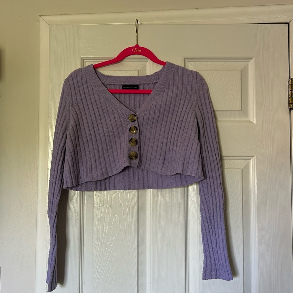 Purple Urban Outfitters knit cardigan